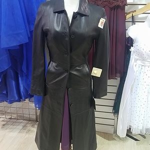 Long leather coat